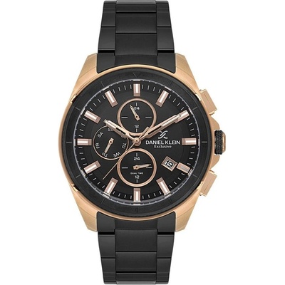 Daniel Klein DK. 1.14224-5 - Мъжки часовник, Exclusive, Кварцов, 44mm, 5 ATM, Черен