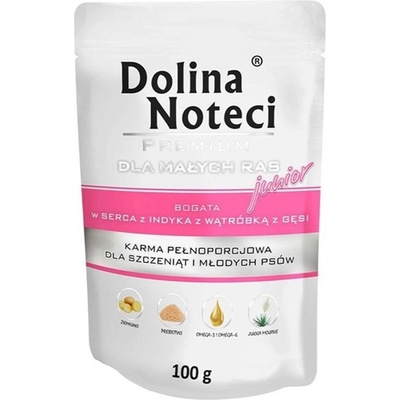 Dolina Noteci Premium Junior Small Breed Пуйка Сърца и Гъша Черен Дроб 100 г