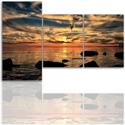 Divio Třídílný obraz na plátně západ slunce, vzor 12123 Velikost: 60x90 cm