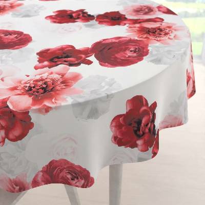 Biante kulatý ubrus PM-017 Velké červené květy Ø 120 cm