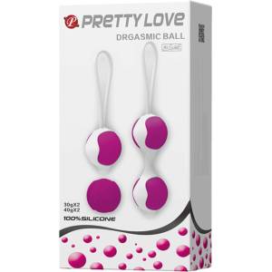 Pretty Love Orgasmic - комплект гейша топчета - регулируеми - бяло/лилаво