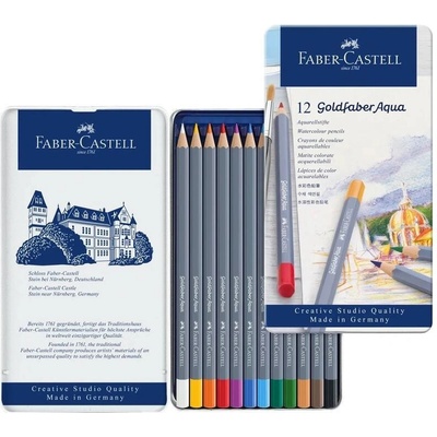 Faber-Castell 114612 Goldfaber Aqua akvarelové plechová krabička 12 ks