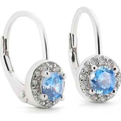 Rafity stříbrné drobné náušnice Sky Crystal