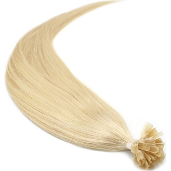 60cm vlasy evropského typu pro metodu keratin 0,7g/pr. nejsvětlejší blond