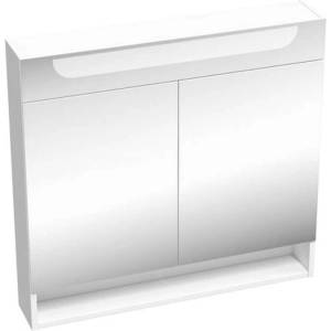 RAVAK Classic II - Шкаф огледало с LED осветление, 80x14x76 см, 2 врати, бял гланц X000001471 (X000001471)