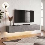TopMebel Aristo TopMebel меламинов стенен ТВ шкаф с LED осветление в цвят бетонно сиво 135x31.6x25cm