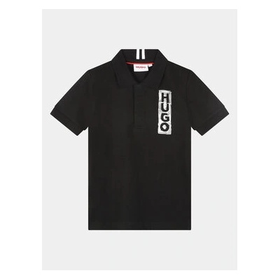 HUGO BOSS Тениска с яка и копчета G25144 S Черен Regular Fit (G25144 S)