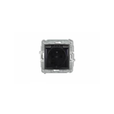 MINI Splash proof socket with/u IP44 with screens smoky flap graphite 11mgPb-1ZDP