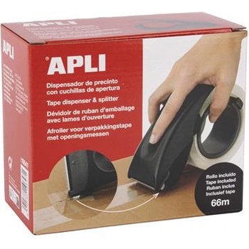 APLI Дозатор за опаковъчна лента с вградено острие, с опаковъчна лента, apli, черен 19647 (19647)
