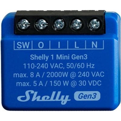 Shelly 1 Mini Gen3 spínací modul 1x 8A (WiFi, Bluetooth) SHELLY-1-Mini-Gen3 – Zboží Živě