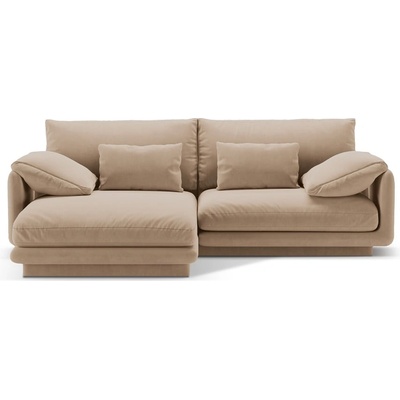 Micadoni Бежов кадифен ъглов диван (ляв ъгъл) Torino - Micadoni (MIC_LC_S_184_F1_TORINO2)