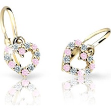 Cutie Jewellery detské náušnice zo žltého zlata C2157-10-X-1 biela