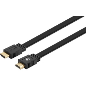 Manhattan Кабел „Манхатън - HDMI към HDMI, плоска версия (HDR, HEC, ARC, 8K60Hz, HDR, 5 м, черен) 355636 (355636)