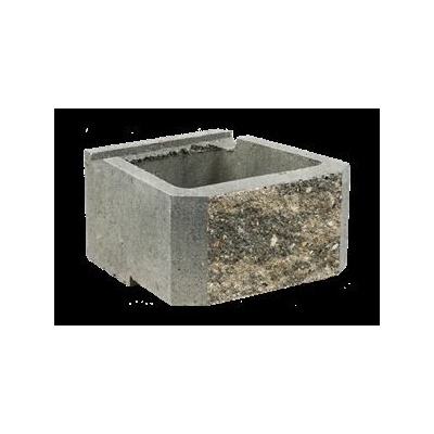 CUP STONE velký štípaný Bílá natur-černá C8