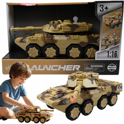 Midex Vojenský tank hračka militární světlo zvuk auto na baterie armáda