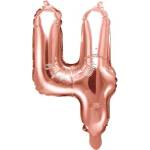 Party Deco Фолиев Балон Цифра, Розово Злато, 35см - 4 (fb10m-4-019r)