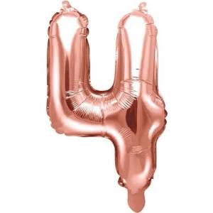 Party Deco Фолиев Балон Цифра, Розово Злато, 35см - 4 (fb10m-4-019r)