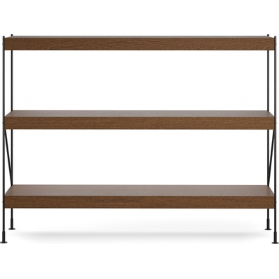 AUDO Policový systém Zet 114, Black Steel / Dark Stained Oak