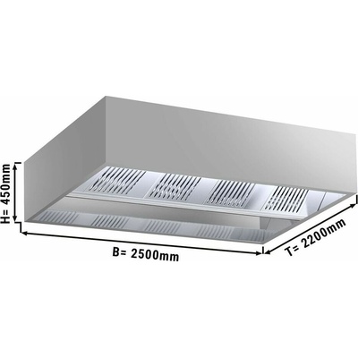 G.Gastro Indukční digestoř - 2,5 m - s filtrem a LED lampou - D11885855