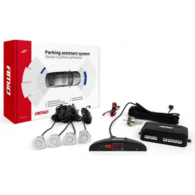 AMiO Parkovací asistent LED se 4 senzory, stříbrný