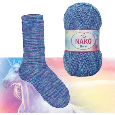 Nako Pletací příze Nako Boho 87724 - modrá