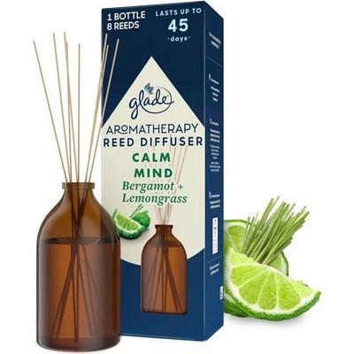 Glade Vonné tyčinky s vôňou Bergamotu a Citrónovej trávy Aromatherapy Reed Calm Mind 80 ml