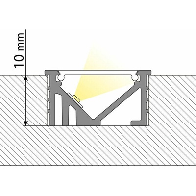 ML-761.306.86.2 Vestavný hliníkový profil VK 21x11mm včetně mléčného difuzoru 2m