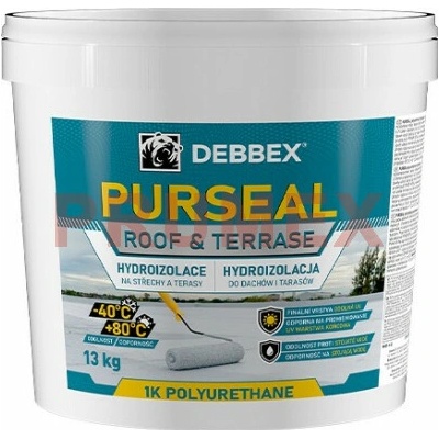 Debbex Hydroizolace na střechy a terasy PURSEAL - 13 kg bílá, kbelík