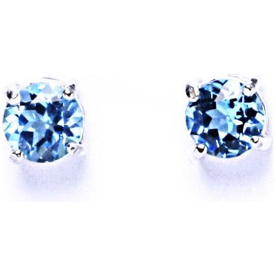Čištín Zlaté náušnice, přírodní topaz swiss, bílé zlato - NŠ 1250