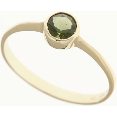 My Moldavite Zlatý prsten s vltavínem 3139
