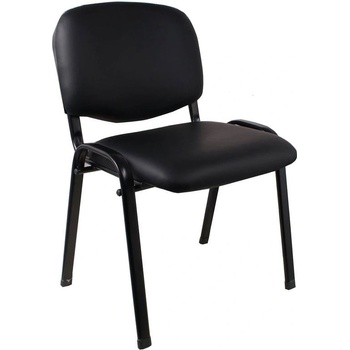 Посетителски стол Iso Iron Black, екокожа, метална основа, до 120 kg, черен (4010100438)