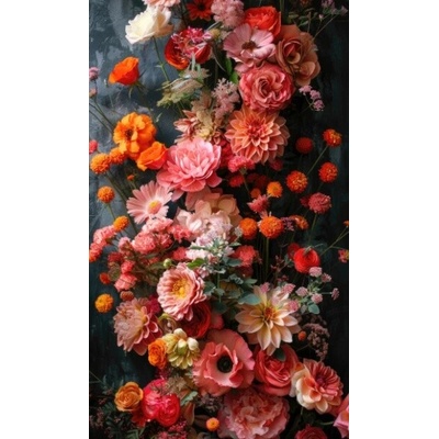 Takoy Panel na závěs, fotoplátno 160x265 cm velké květiny