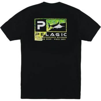 PELAGIC Тениска с къс ръкав PELAGIC TORN ICON GREEN PREMIUM TEE Black