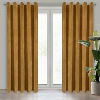 EUROFIRANY ZATEMŇOVACÍ ZÁVES NA KRÚŽKOCH VILLA 140X250 CM MEDOVÁ