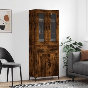 vidaXL Висок шкаф, опушен дъб, 69, 5x34x180 см, инженерно дърво (3198534)
