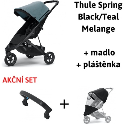 Thule Spring Black / Teal Melange 2021 + madlo + pláštenka