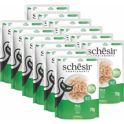 Schesir Complements Adult Cat Kuracie filety v želé 12 x 70 g