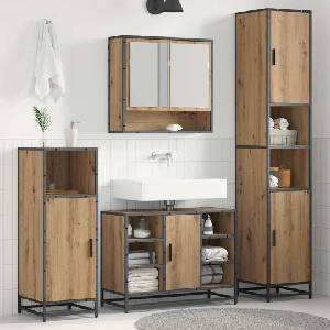 vidaXL Комплект мебели за баня 3 бр. Дъб 35 x 37, 5 x 188, 5 см (3402481)