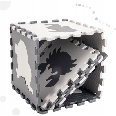 Ikonka Pěnová podložka na puzzle pro děti 9 ks černá-ecru – Zboží Dáma