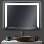 Lidiya Mirror Огледало за баня LED осветление и рафт LM Dark Vision 800×700мм