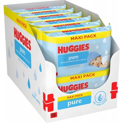 Huggies Pure vlhčené ubrousky 720 ks