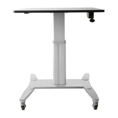 StarTech.com Mobile Standing Desk, Portable Sit Stand Ergonomic Height Adjustable Cart on Wheels, Rolling Computer/Laptop Workstation Table w/ Locking One-Touch Lift for Teachers/Student - Mobile Comp