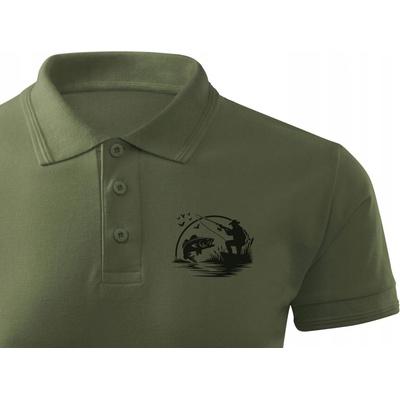 ForestMax rybárske tričko polo potlač Rybár vz.20 krátky rukáv
