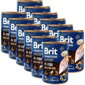 Brit Консерва Brit premium by Nature Fish & Fish Skin 12 x 400 г