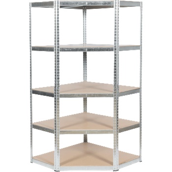 Carmen Ъглов метален стелаж Carmen CR-1019 - 180x90x45 см, до 275 кг на рафт - цинк (3580559)