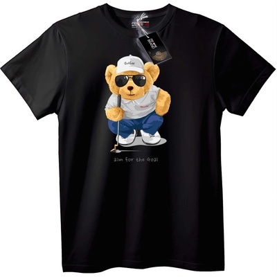 NOONEBRAND Тениска Голфър Мечо - M, Black