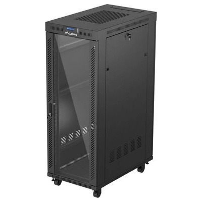 Lanberg rack cabinet 19" free-standing 32U/600X1000 (FLAT PACK) with glass door LCD black (FF01-6032-12BL)