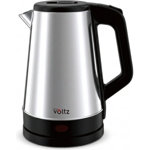 Voltz Електрическа кана Oliver Voltz OV51230AB, 1500W, 1.8 л, 360° основа, Корпус от неръждаема стомана, Инокс/черен Електрически кани