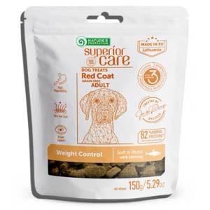 AKVATERA Nature's Protection DOG - Superior Care Red Coat Weight Control with Herring, лакомство за червени кучета с херинга - за контрол на теглото 150 гр, Литва
