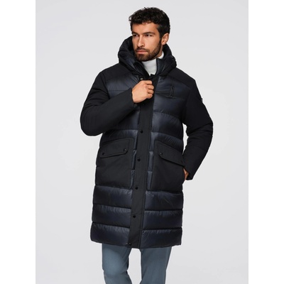 Ombre Clothing Мъжко дълго прошивано яке с големи джобове - черно V1 OM-JALJ-0308 Ombre Clothing Ombre Clothing | Siv | МЪЖЕ | S